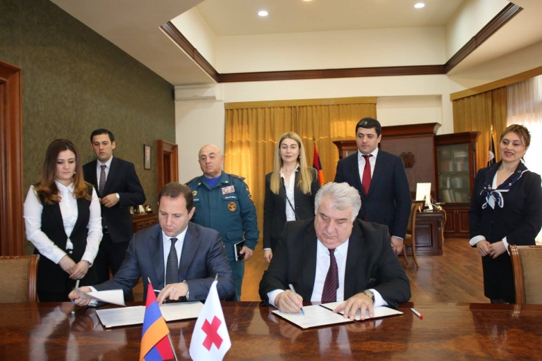 RA Ministry of Emergency Situations and Armenian Red Cross Society signed a protocol on the Extension of Memorandum of understanding