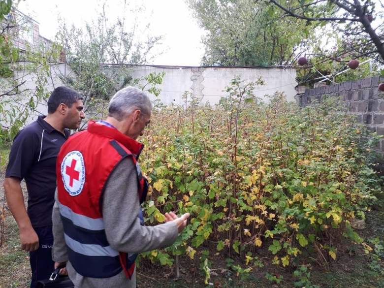 Armenian Red Cross Society provides humanitarian aid to the most affected by hailstorm families of Arapi, Sarnaghbyur and Nahapetavan communities in Shirak region