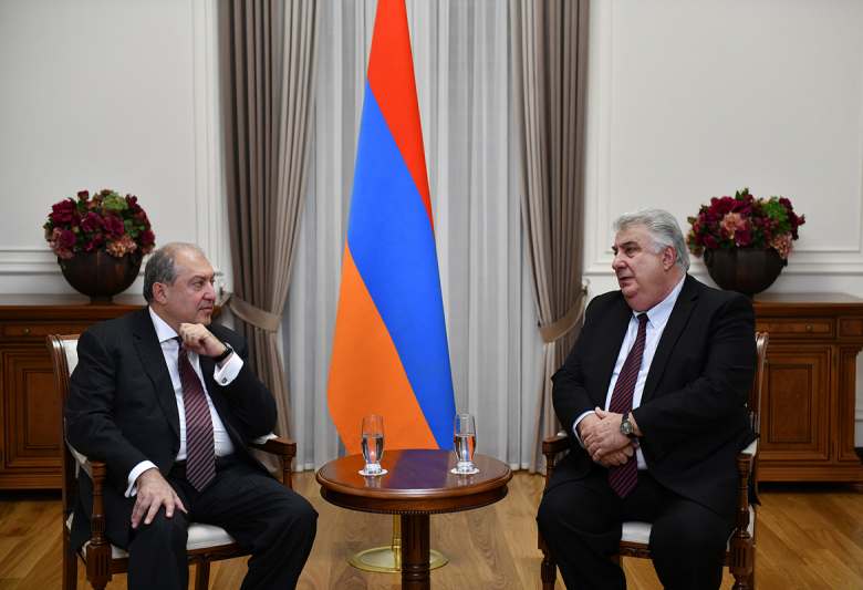 President Armen Sarkissian received the President of the Armenian Red Cross Society Mkhitar Mnatsakanian