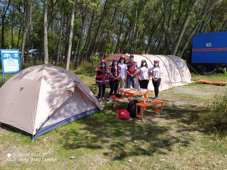 the Armenian Red Cross Society was on duty on the public beach of Lake Sevan