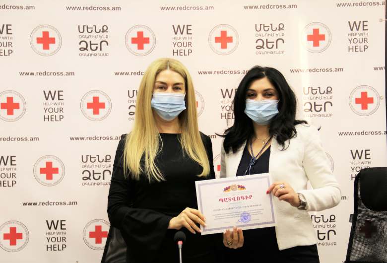 Armenian Red Cross Society received certificate from Ministry of health